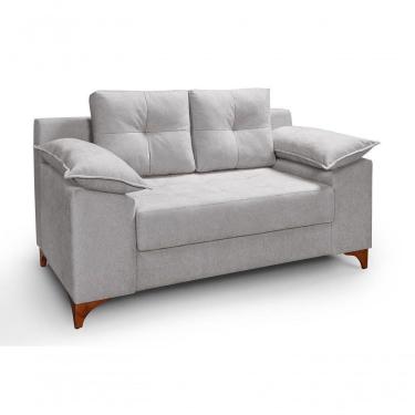 Imagem de Sofá Ibiza 2 L Casal 1,57m Veludo Luxo Fixo Pés De Madeira Prata 206