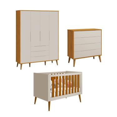 Imagem de Jogo De Quarto Retro Elfe Gaveteira Areia Fosco Com Savana - Moveisaqui