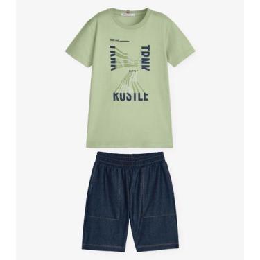 Imagem de Conjunto Camiseta com Bermuda Menino Trick Nick Verde, 6, Verde