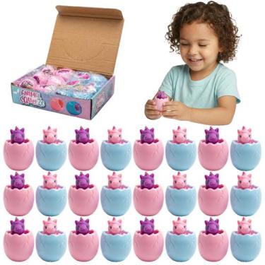Imagem de Kit 24 Ovos De Unicórnio Squishies Coloridos Sortidos Brinquedos Senso