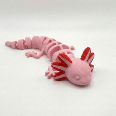 Imagem de Boneco Axolote Articulado Brinquedo Fidget Toy Fofo - Next 3D, Rosa