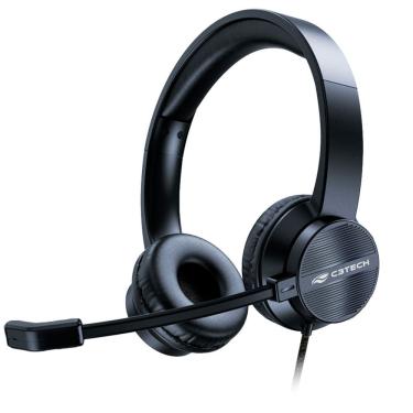 Imagem de Headset Office C3tech, Conexão Usb, Driver 40mm, Design Ergonômico, Microfone Integrado, Cabo 1,80 Metros - Ph-380bk