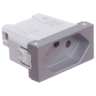 Imagem de Módulo Tomada 2 Pinos + Terra 10 Amperes 250 Volts Alumínio Orion S70202174 Schneider Modulo Tom