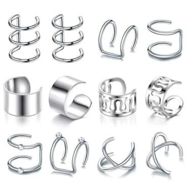 Imagem de Brincos De Pressão Femininos De Aço Inoxidável Com Folha, Sem Furo, Ac