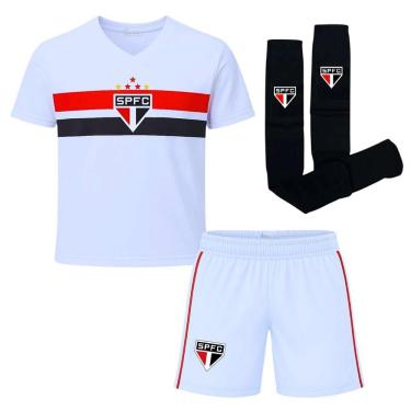 Imagem de Uniforme Infantil São Paulo Branco Kit 3 Pçs Oficial