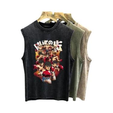 Imagem de Camiseta Regata Masculina Oversized Com Estampa Anime Hajime No Ippo, 