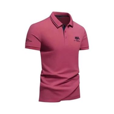 Imagem de Camiseta Polo Masculina De Verão Leve Com Bordado, Casual, Vintage, Es