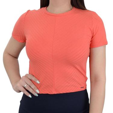 Imagem de Blusa Feminina Lunender Canelada Cropped Laranja - 0046-Feminino