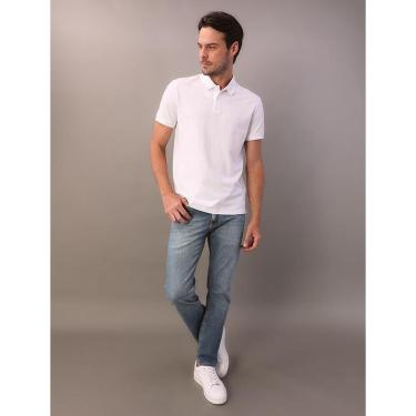 Imagem de Camisa Polo Masculina Básica Sem Friso Calvin Klein - Branco-Masculino