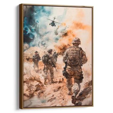 Imagem de Quadro decorativo Guerra - Art Canvas, 180 x 120 cm, Tabaco