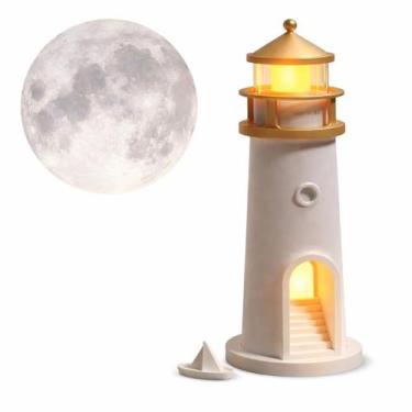Imagem de Luminária Farol com Projetor de Lua LED USB Sensor Presença - Ferora H