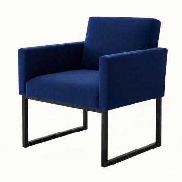 Imagem de 1 Poltrona para Recepção Lina com Base de Ferro Preto Resistente - Móv