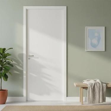 Imagem de Kit Porta de Madeira Reversível com Batente 8cm Regulável e Fechadura 