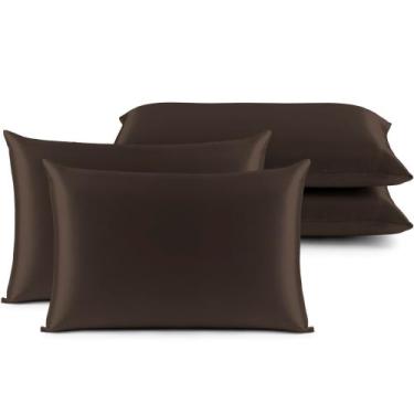 Imagem de 4 Fronhas Charmousse Seda Alto Brilho Anti Frizz Cetim - LuxBella, Tab