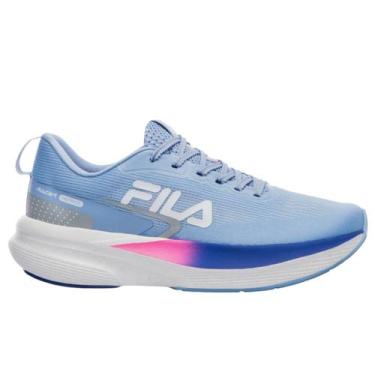 Imagem de Tênis de Corrida Feminino Fila Racer Fastpace Original, 37, Azul, Rosa