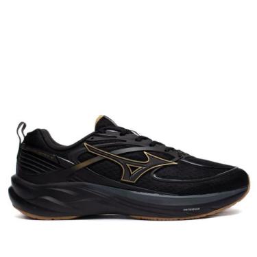 Imagem de Tênis Masculino Mizuno Space 6 Corrida Preto/Dourado, Preto, Dourado, 