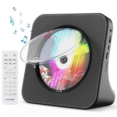Imagem de Leitor de CD portátil Gueray Bluetooth Kpop com alto-falante preto