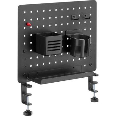 Imagem de Painel Organizador Fortrek Grid Space Office com Kit de Montagem e Acessórios Completos Preto