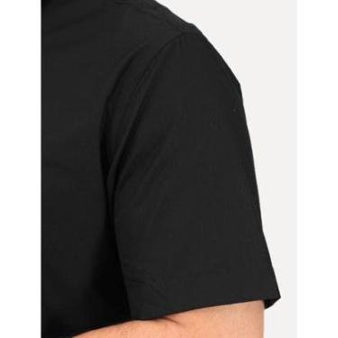 Imagem de Camisa Dudalina Masculina Manga Curta Comfort Superfine Cotton Mono Logo Lisa Preta-Masculino