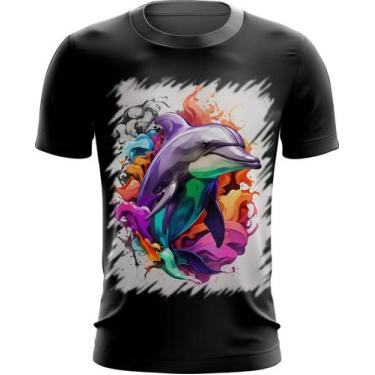 Imagem de Camiseta Dryfit Golfinho Inteligência Arte Pintura 8 - Kasubeck Store®