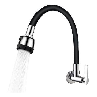 Imagem de Torneira de Cozinha Flexível Gourmet Monocomando para Parede em Silicone com Arejador P...