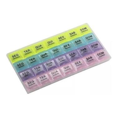 Imagem de Porta Caixa Organizador Comprimido Remédio Semanal Horário - CHL