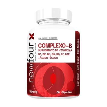 Imagem de Complexo B 500mg 60 cápsulas New Four Sem sabor Sabor:Sem sabor, Sem s