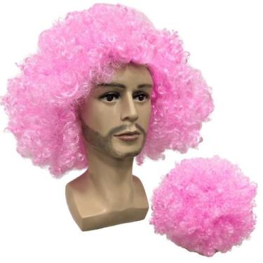 Imagem de Peruca black power super volumosa pink rosa claro - LIONSWIG