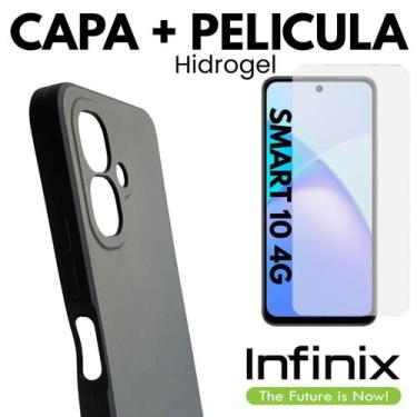Imagem de Capinha + Película Proteção Hidrogel Para Infinix Smart 10 - DB, Azul 