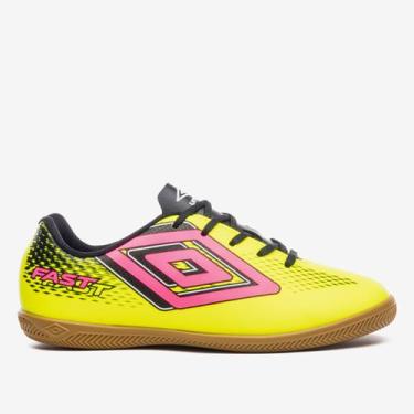 Imagem de Chuteira Infantil Futsal Umbro Fast II Unissex, Verde limão, Preto, 35