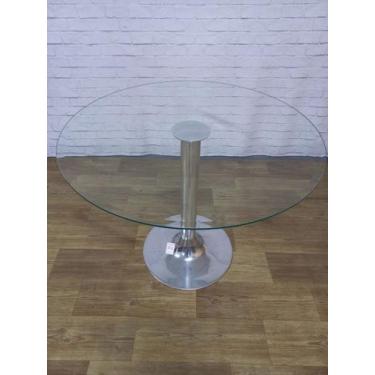 Imagem de Base de Mesa de Alumínio com Tampo de Vidro Redondo - Via Decor