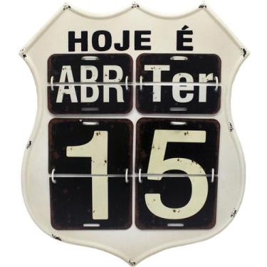 Imagem de Calendário Americano Route Em Metal Branco Vintage Flip 40cm - Genéric