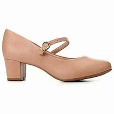 Imagem de Scarpin Sapato Social Feminino Boneca Napa Salto Bloco Baixo Beira Rio