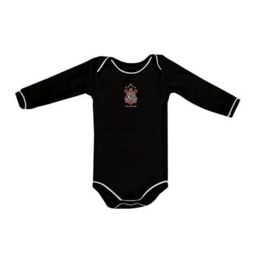 Imagem de Body Corinthians Manga Longa Preto Oficial, P