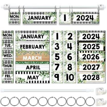 Imagem de Calendário flip para sala de aula Ragnhild Eucalyptus com 60 cartões
