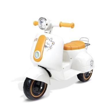 Imagem de Triciclo Elétrico Infantil Avespa 6V Branco Motoneta com Som de Motor 