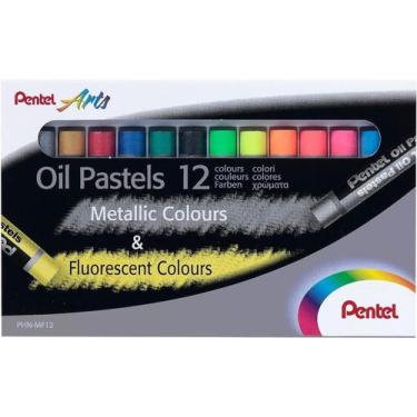 Imagem de Giz Pastel Oleoso com 12 Cores Metalicas Pentel Phn-mf12