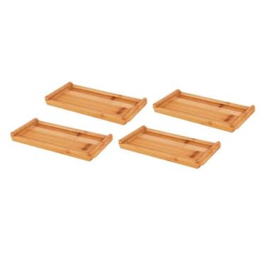 Imagem de Conjunto 4 Bandejas C/ Alças Laterais Retangular Decoração - Mimo
