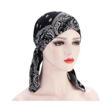 Imagem de Turbante Hijab Feminino Estampado Moderno Com Cauda Longa, Lenço De Ca