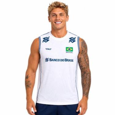 Imagem de Camisa Regata de Vôlei Brasil Oficial 2026 Branca Masculina - Volt, Br