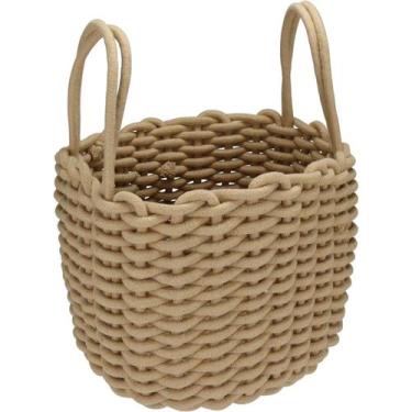 Imagem de Cesta Home&Co 22x28x28cm Tecido Bege Cesto Organizador Multiuso para C