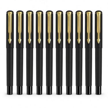 Imagem de Caneta Gel Preta 0,7mm Executiva Kit 10 Unidades com Grip Emborrachado
