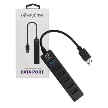 Imagem de Hub Usb Keytime Data Port 1 Usb 2.0 Macho 6 Usb 2.0 Fêmea Preto Kyt000