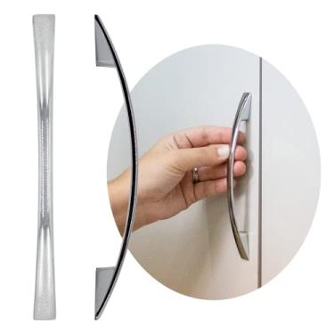 Imagem de Puxador Cromado Escovado Móveis Porta De Armário 128mm Iris (Cromado)