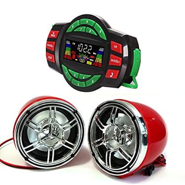 Imagem de Beyondcity UTV ATV Amplificador Bluetooth Sistema de Som Alto-falantes Mãos-Livres FM Sistema de Áudio USB Alto-falantes Estéreo 3 Polegadas 12V Motocicleta Áudio Impermeável Rádio FM Alto-falante