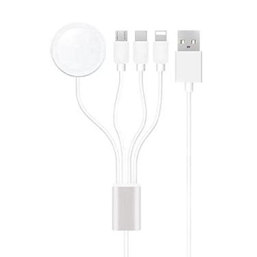 Imagem de Hlily Cabo De Carregador Multi Usb 3A, Carga Rápida 4 Em 1 Com Conector De Porta Micro Usb Tipo C, Compatível/Substituição Para Smartphone/Relógio (4 Pés Apenas Para Carregamento)