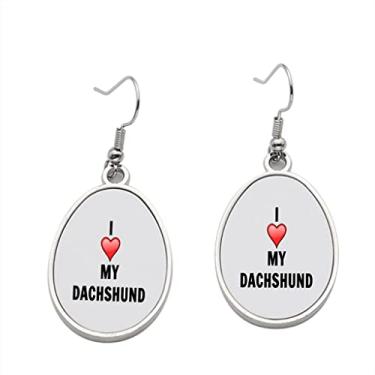 Imagem de Brinco I Love My Dachshund - Brincos pendentes para meninas - Presente de festa de aniversário dos namorados