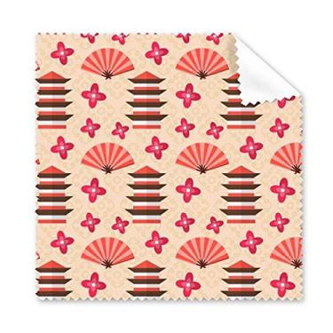 Imagem de Japan Temple Tower Fan Sakura pano de limpeza de tela de telefone limpador de óculos 5 peças