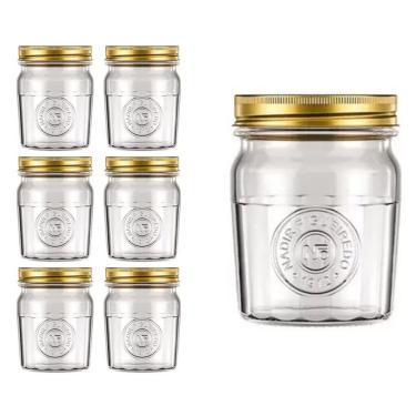 Imagem de Pote Americado Vintage Retro Tampa Biscoito 500ml Nadir 6Un