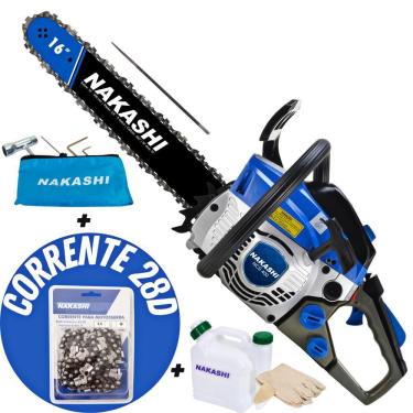 Imagem de Motosserra Profissional Nakashi NCS-400 40,1cc Sabre de 16 Polegadas Robusta Para Cortes Precisos Com Carburador Walbro